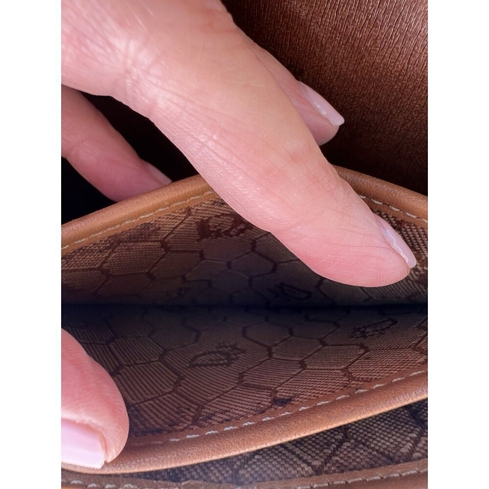 Vintage 70s Christian Dior beige Monogram Canvas leather shoulder bag gold chain - Picture 12 of 16